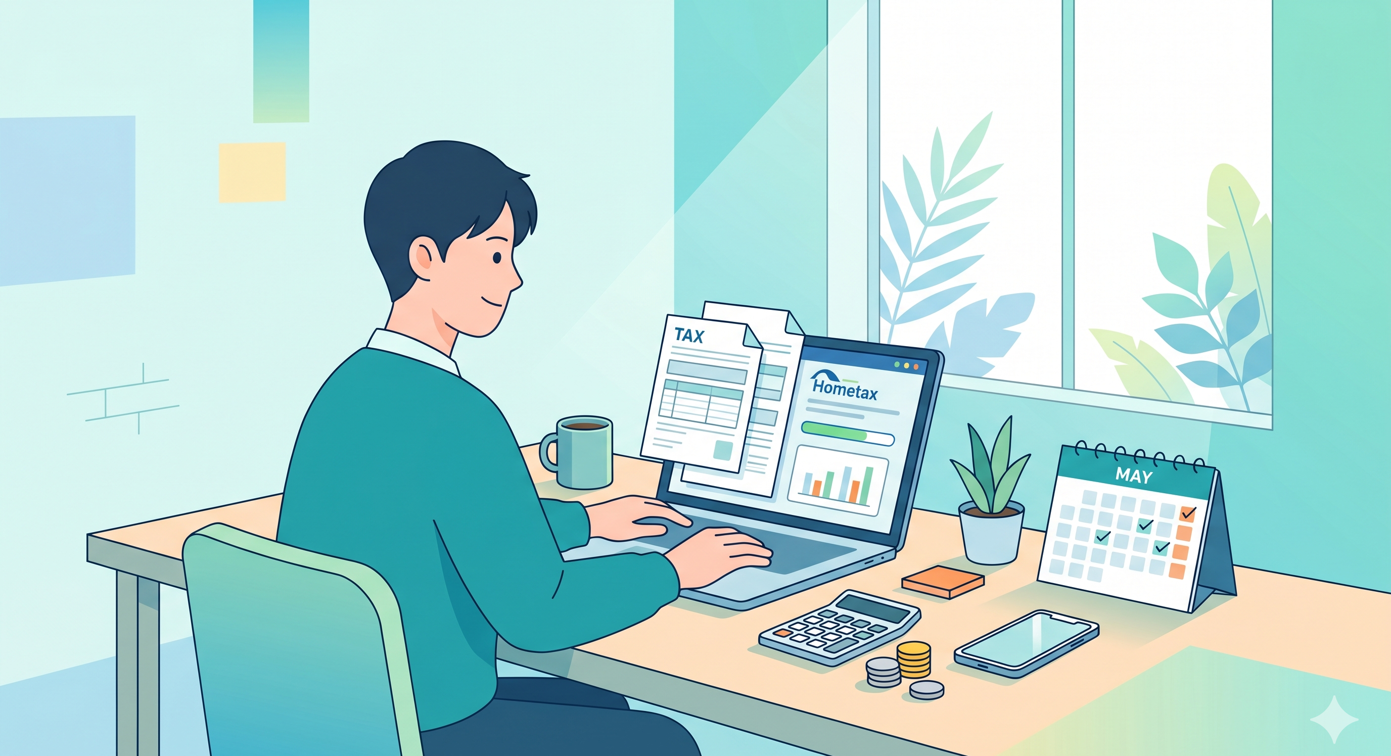 프리랜서 종합소득세 신고 일러스트