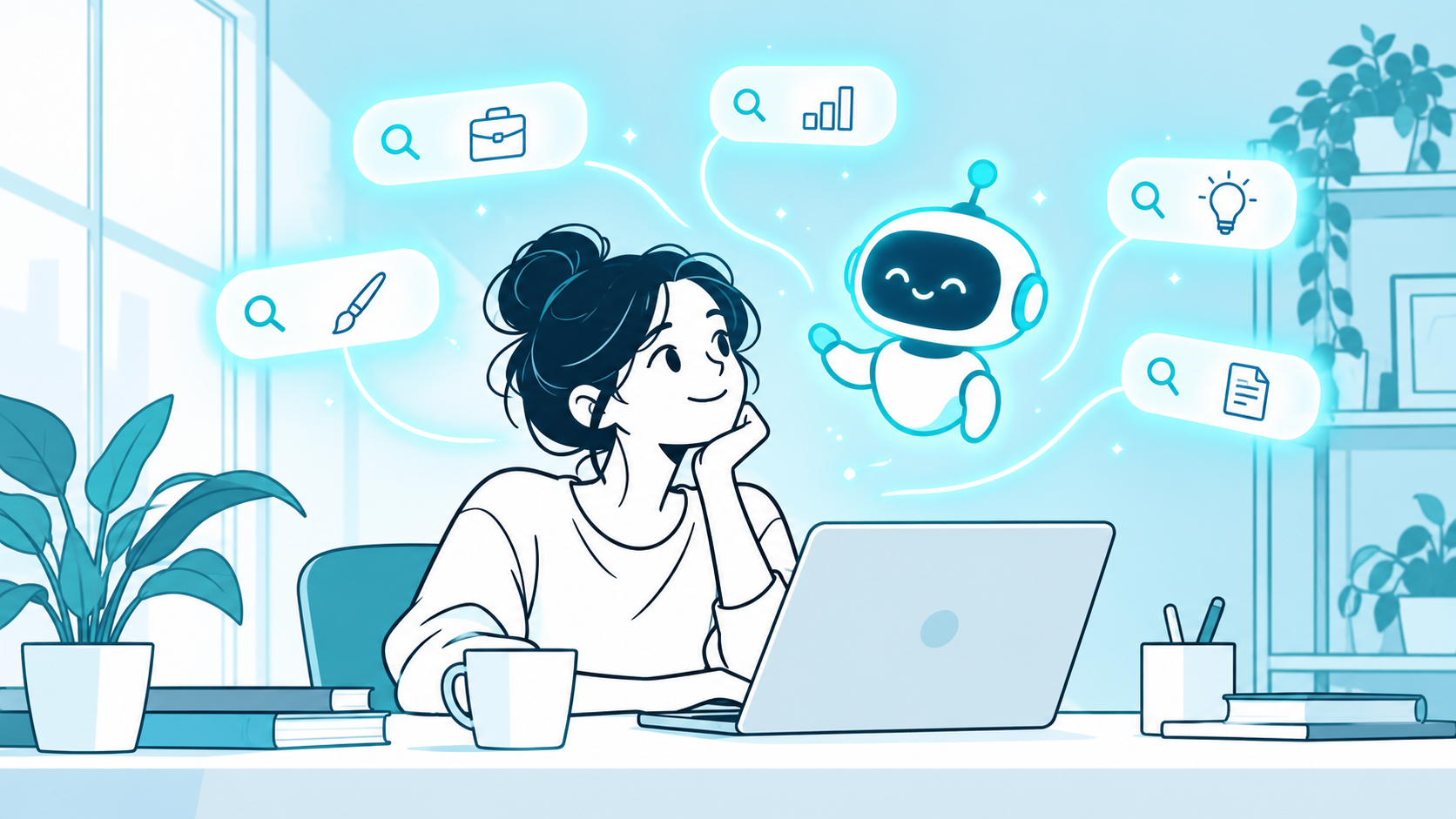 AI 검색 시대에 콘텐츠를 만드는 프리랜서 일러스트