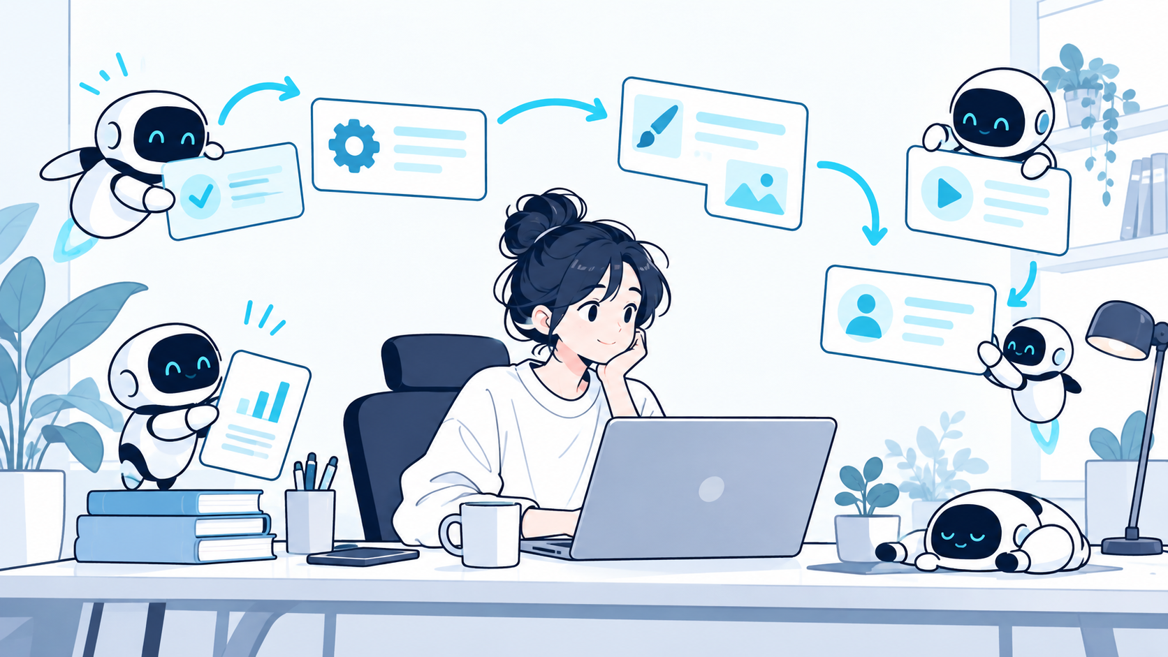 AI 에이전트와 함께 반복 업무를 자동화하는 프리랜서 일러스트